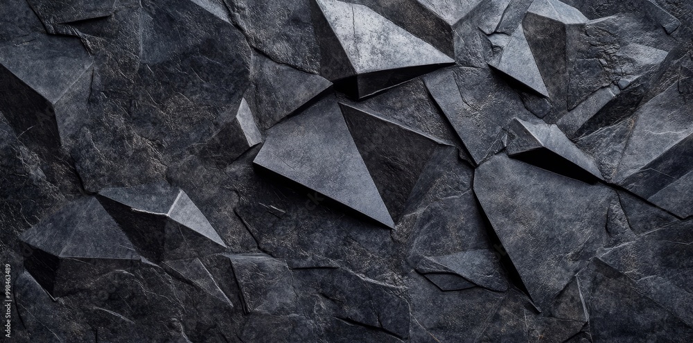 Aufkleber abstract black diamond pattern textured background, digital black geometric triangular gradient shap