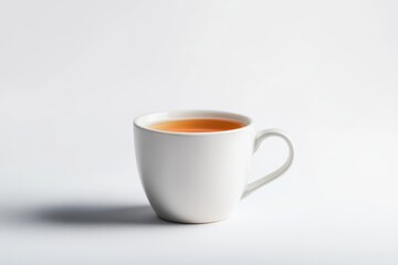 cup of morning coffee on white background