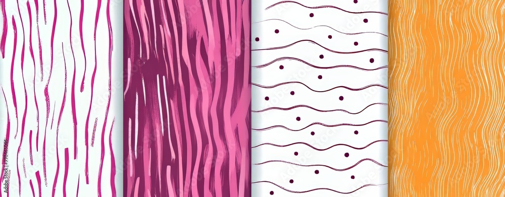 Aufkleber modern seamless hand-drawn pattern set. the perfect design background for your project.