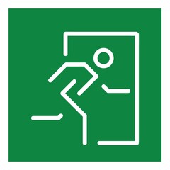 vector exit sign green color isolated on white background