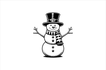 Snowman vector illustration. Snowman Icon Vector Illustration. Snowman Silhouette Vector Illustration.