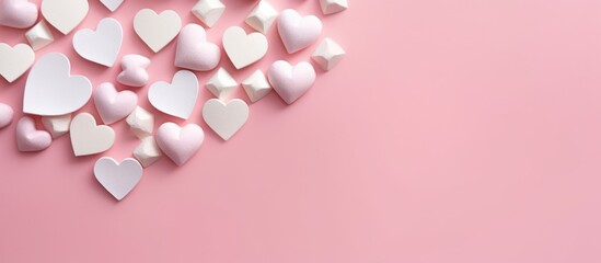 Heart-Shaped Decor on a Pink Background