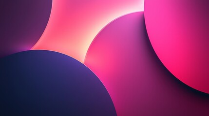 The background is an abstract dark copy space with an iridescent sphere at the center