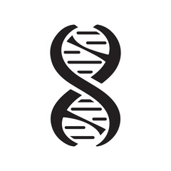 DNA Icon Sign - Sleek Molecular Structure Representation for Biotechnology, Genetics, Medicine, and Scientific Research Logos, Offering a Modern and Futuristic Approach to Genetic Branding