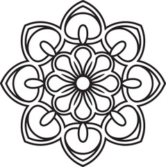 Vector Mandala Design For Coloring Page.
