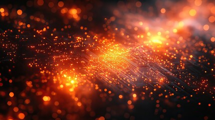 Obraz premium The abstract orange technology background features a bold, bright orange hue for dynamic tech designs.