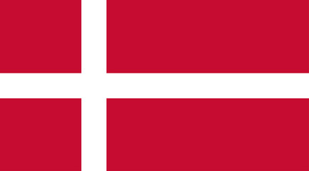 Naklejka premium Danish red cross flag waving in the wind, symbol of European nation, denmark