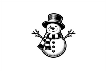 Snowman vector illustration. Snowman Icon Vector Illustration. Snowman Silhouette Vector Illustration.