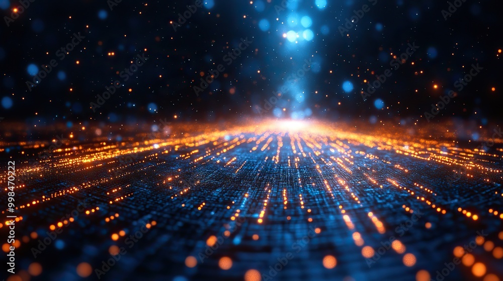 Wall mural the abstract rays background highlights artificial intelligence and futuristic digital themes agains
