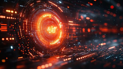Fototapeta premium The abstract technical background highlights digital data transmission and high-speed internet technology of the future.