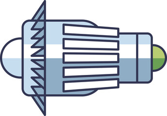 Illustration of a jet engine showing key components like the fan, compressor, and turbine, symbolizing aviation technology and engineering.