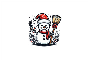Snowman vector illustration. Snowman Icon Vector Illustration. Snowman Silhouette Vector Illustration.