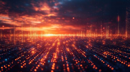 Obraz premium The abstract technology background with artificial intelligence highlights futuristic perspectives and big data visualization in 3D rendering.