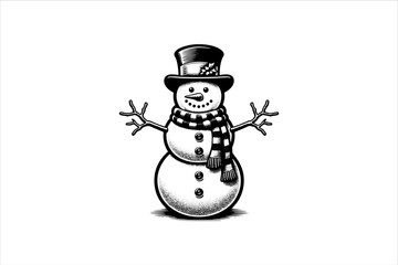 Snowman vector illustration. Snowman Icon Vector Illustration. Snowman Silhouette Vector Illustration.