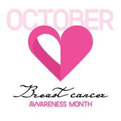 Breast Cancer awareness banner illustration. Pink october month female healthcare campaign solidarity. Vector concept modern minimalist design.