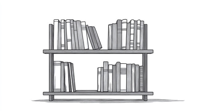 recommend clip art: Minimalist bookshelf line art