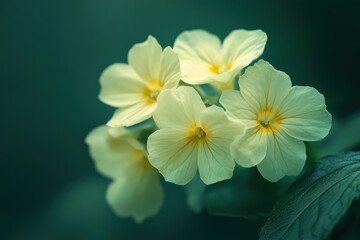 Fototapeta premium white and yellow flower with green scene