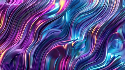 Modern 3D abstract design with flowing, colorful lines and glass-like texture