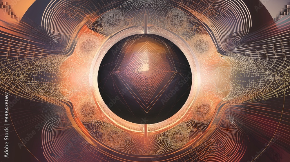 Poster abstract handpan design with dynamic elements