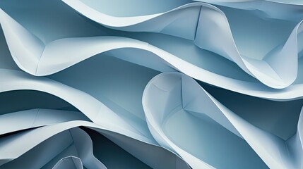 Fototapeta premium Abstract wallpaper background with smooth and curved lines created by folding paper in the shape of waves