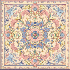 Hand-drawn 2D Doodle Tile and Carpet Patterns with White Borders – Geometric, Floral, and Abstract Designs