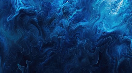 Fototapeta premium Ethereal blue abstract wallpaper background mimicking fluid waves and serene oceanic depths