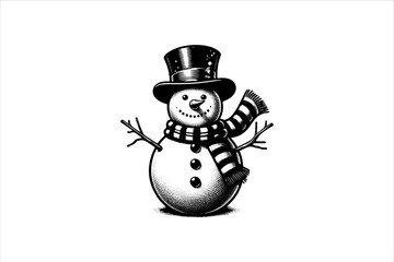 Snowman vector illustration. Snowman Icon Vector Illustration. Snowman Silhouette Vector Illustration.