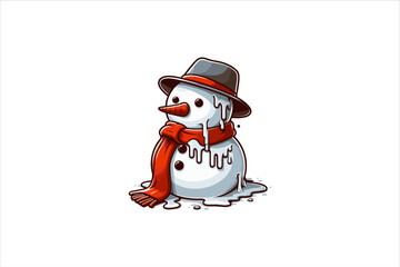 Snowman vector illustration. Snowman Icon Vector Illustration. Snowman Silhouette Vector Illustration.