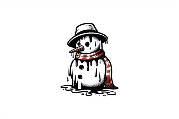 Snowman vector illustration. Snowman Icon Vector Illustration. Snowman Silhouette Vector Illustration.