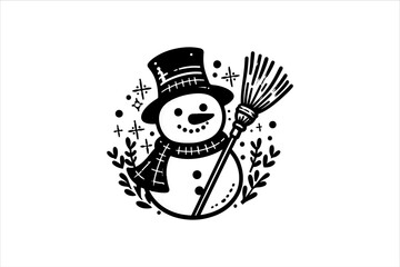 Snowman vector illustration. Snowman Icon Vector Illustration. Snowman Silhouette Vector Illustration.
