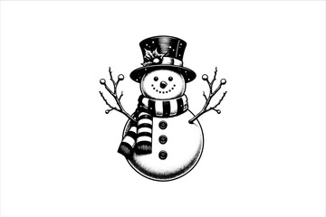 Snowman vector illustration. Snowman Icon Vector Illustration. Snowman Silhouette Vector Illustration.
