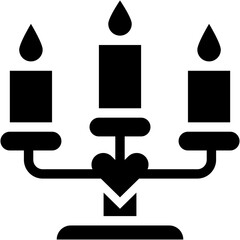 Vector Icon Candelabrum, Candle, Loving, Romantic Dinner, Romance