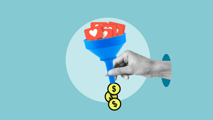 Sales funnel and Conversion rate. Likes, comments, subscriptions bring money on social networks....