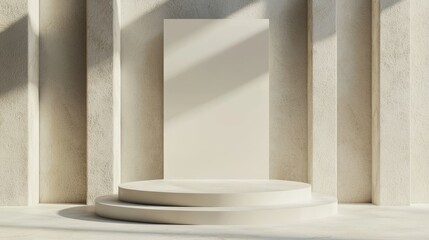 Abstract flat podium on creative background.