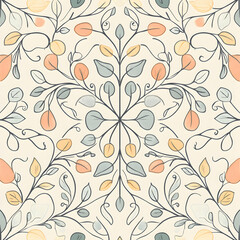 carpet or tile pattern 2D illustrator doodle wallpaper