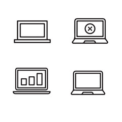 laptop icon vector set 