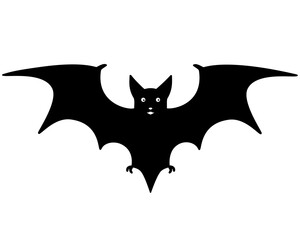 Bat - vector silhouette - element for logo or pictogram. Bat is a black silhouette for a corporate identity or icon.	