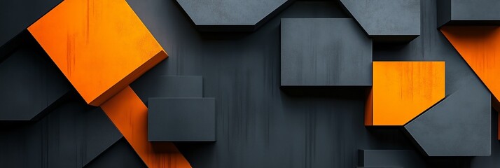 Dark grey and orange geometric background