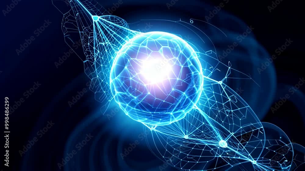 Poster futuristic glowing brain embedded in intricate neural networks, representing advanced ai and technol