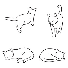 Cat icon vector set 