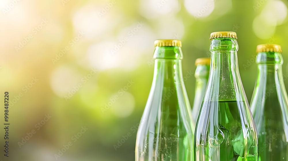 Poster modern glass recycling facility - emphasizing material reuse waste reduction and secure handling for