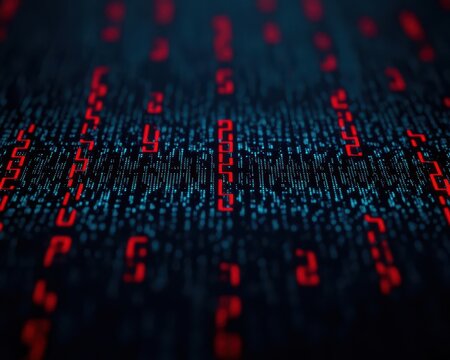 Digital binary code subtly integrated into a tech pattern, Tech Background, Digital minimalism