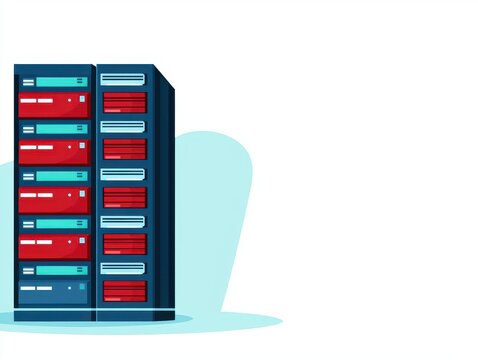 recommend clip art: Minimalist depiction of a server rack, line art on white, Hardware, Tech infrastructure