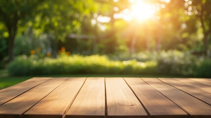 A pedestal stands on a table top of wood, with green jungle plants in the background. This is a display of natural products on a pedestal.