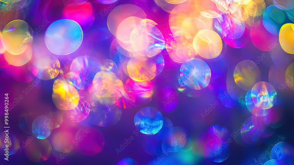 Poster vibrant chromatic colors with abstract bokeh light effect.