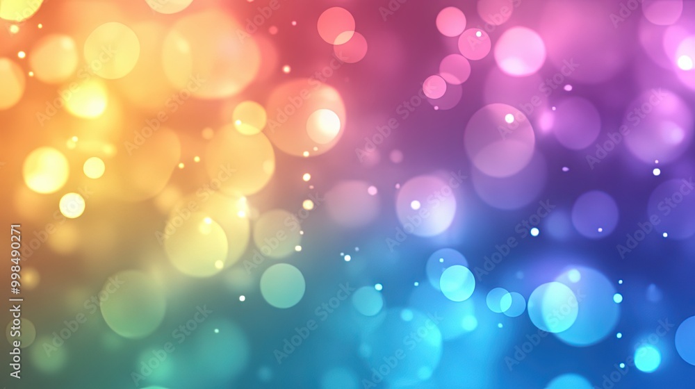 Poster vibrant chromatic abstraction with bokeh light effects for creative design.