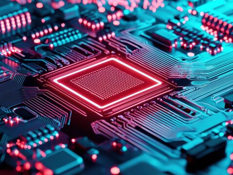 Abstract network of hardware components, minimal design, Tech Background, Modern tech look