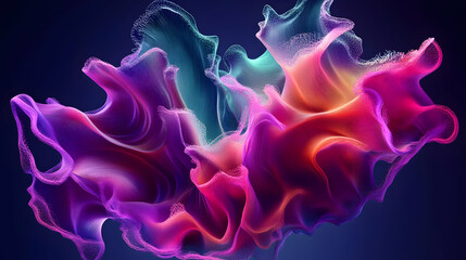 Abstract Organic Shapes in 3D Flowing Design