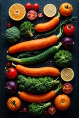 Fresh colorful organic vegetables on a png background farming and healthy food concept copy space flat lay fruits beautiful