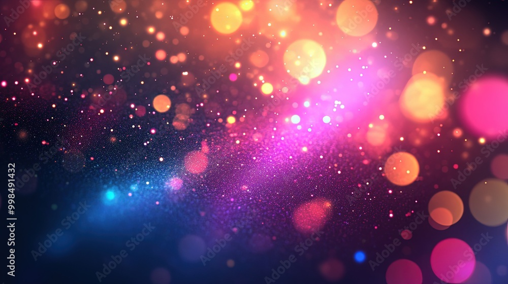 Poster vibrant chromatic color with bokeh effect - abstract background for creative design.